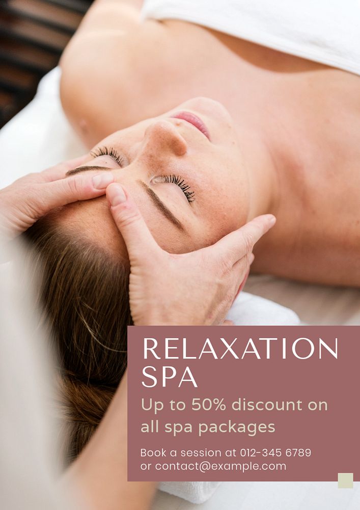 Relaxation spa  poster template, editable text and design