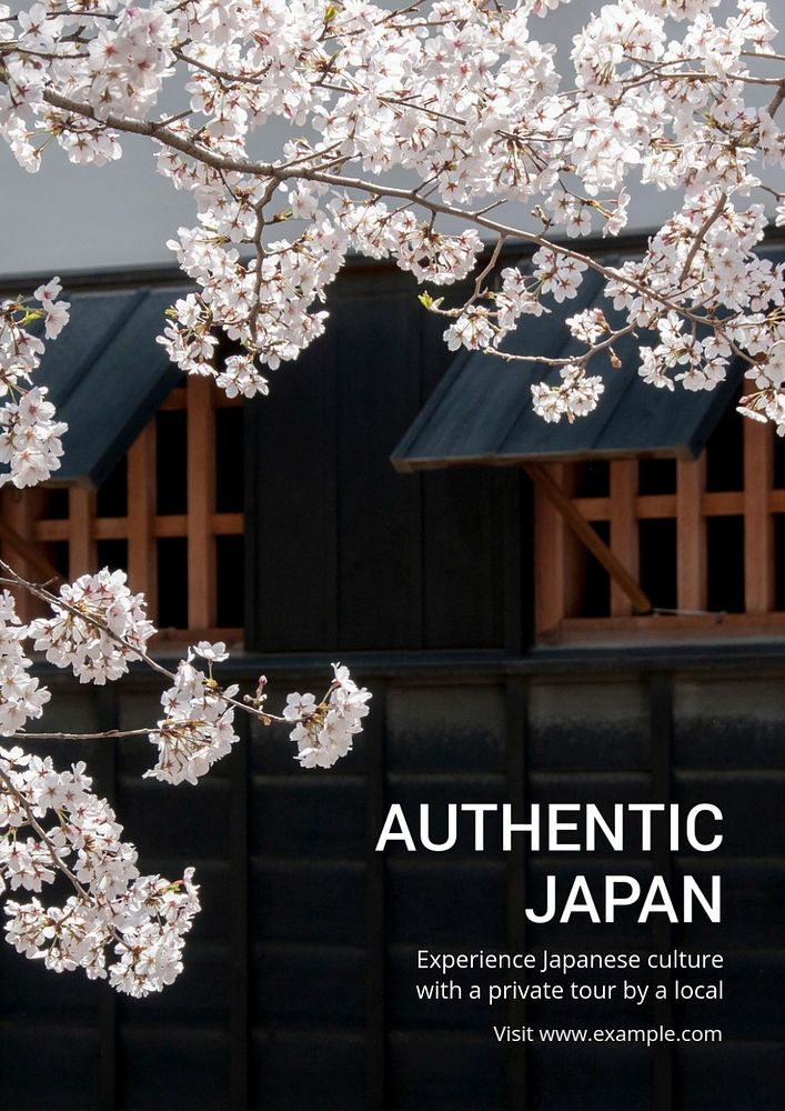 Authentic Japan poster template, editable text and design