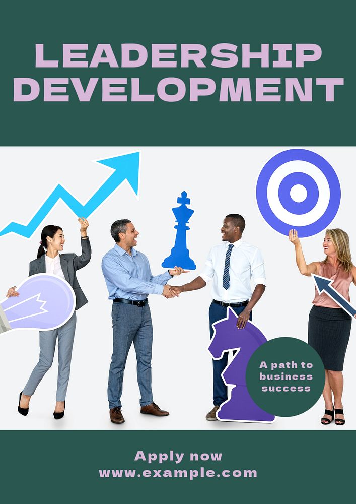 Leadership development poster template, editable text and design