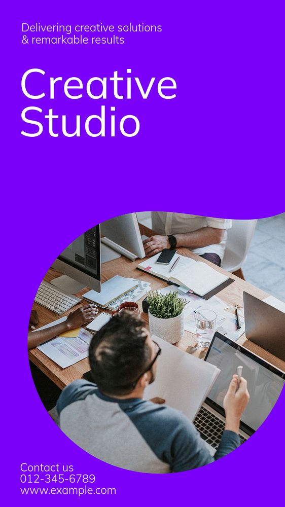 Creative agency studio social story template, editable Instagram design 