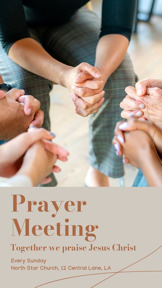 Prayer meeting  Instagram story template, editable text