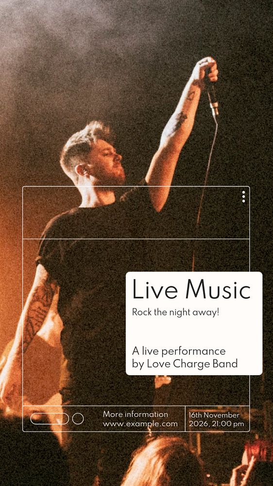 Live music Facebook story template, editable design