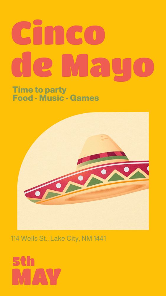 Cinco de mayo Instagram story template, editable text