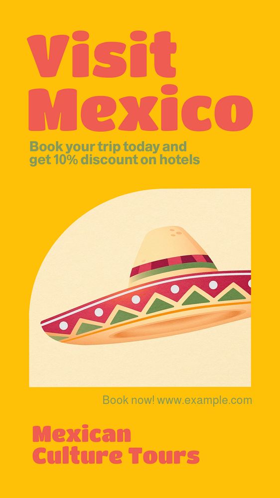 Visit Mexico Facebook story template, editable design