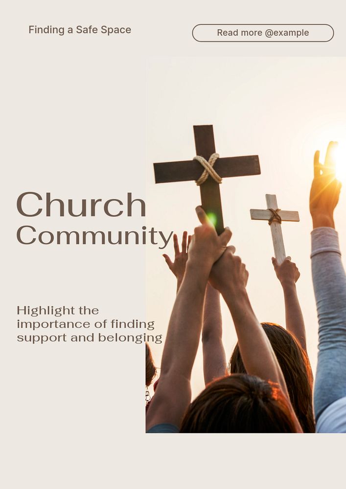 Church poster template, editable text and design