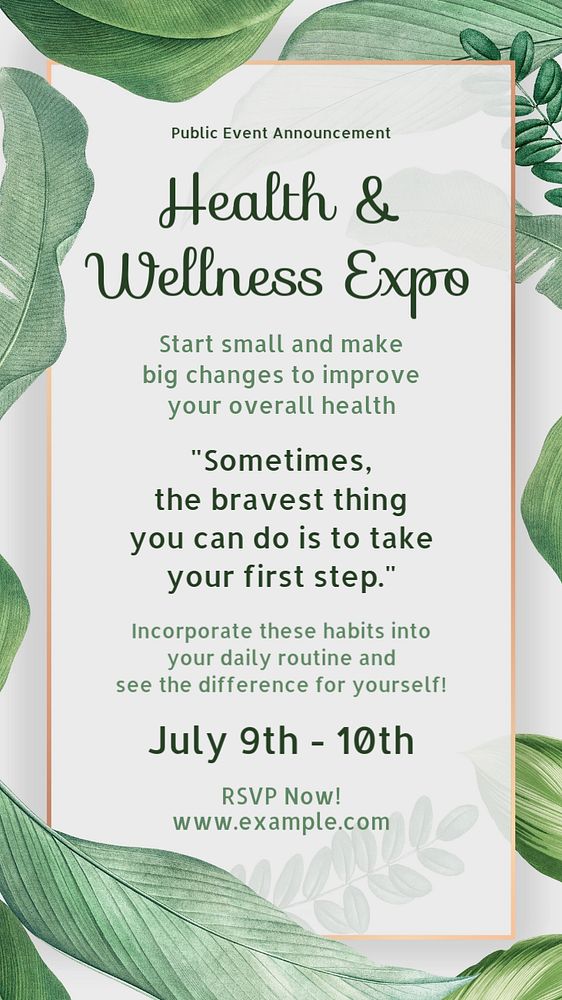 Health and wellness Instagram story template, editable text