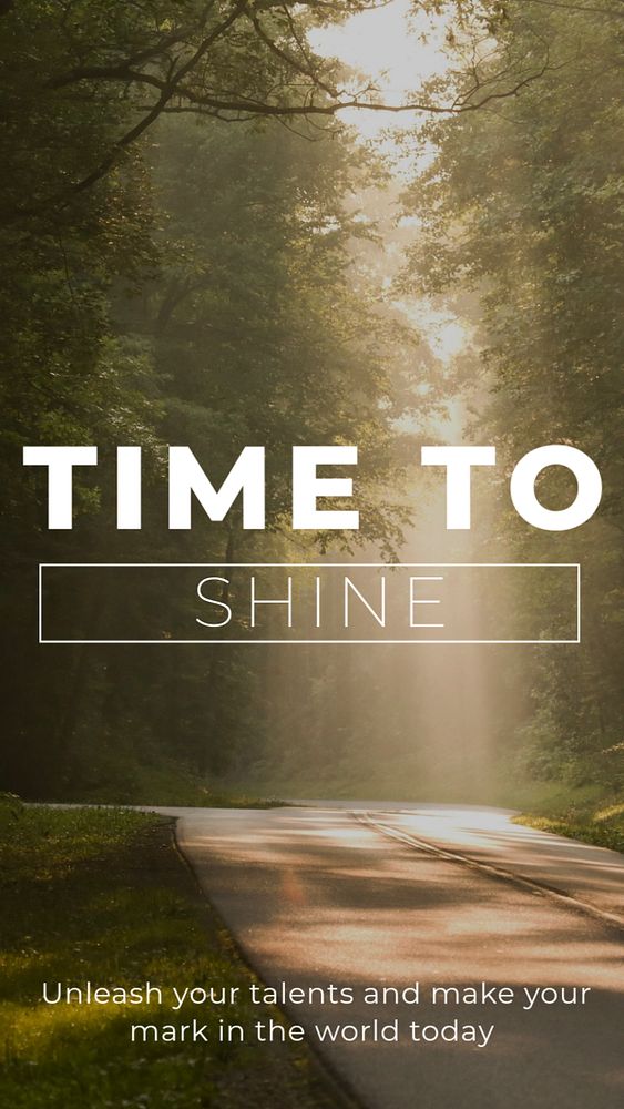 Time to shine Instagram story template, editable text