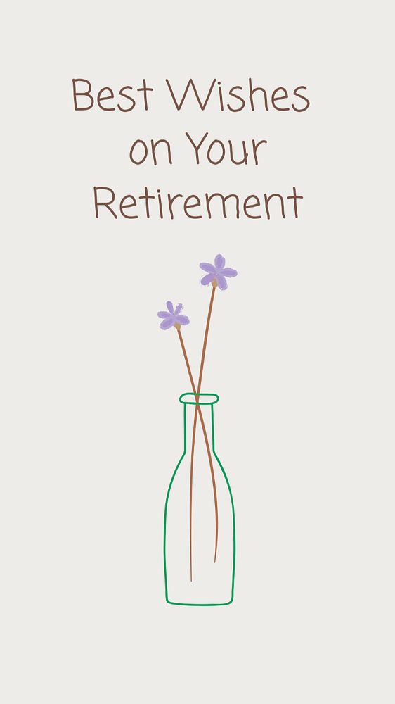 Happy retirement Instagram story template, editable text