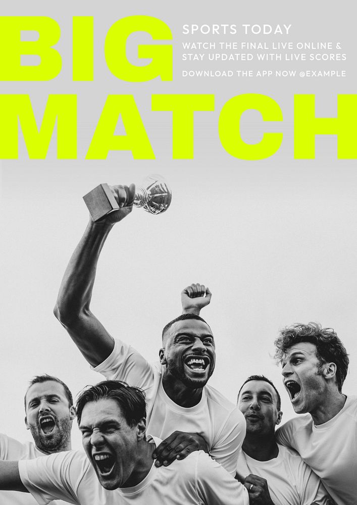 Live big match poster template, editable text and design