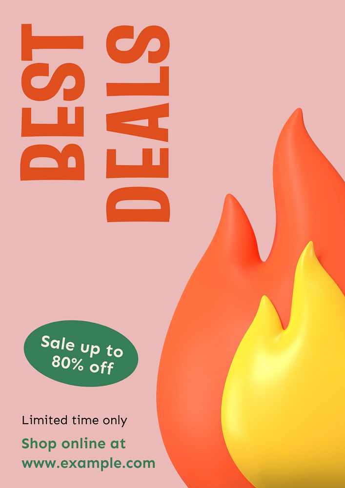 Best deals  poster template, editable text and design