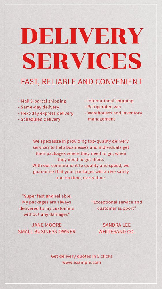 Delivery services Instagram story template, editable text