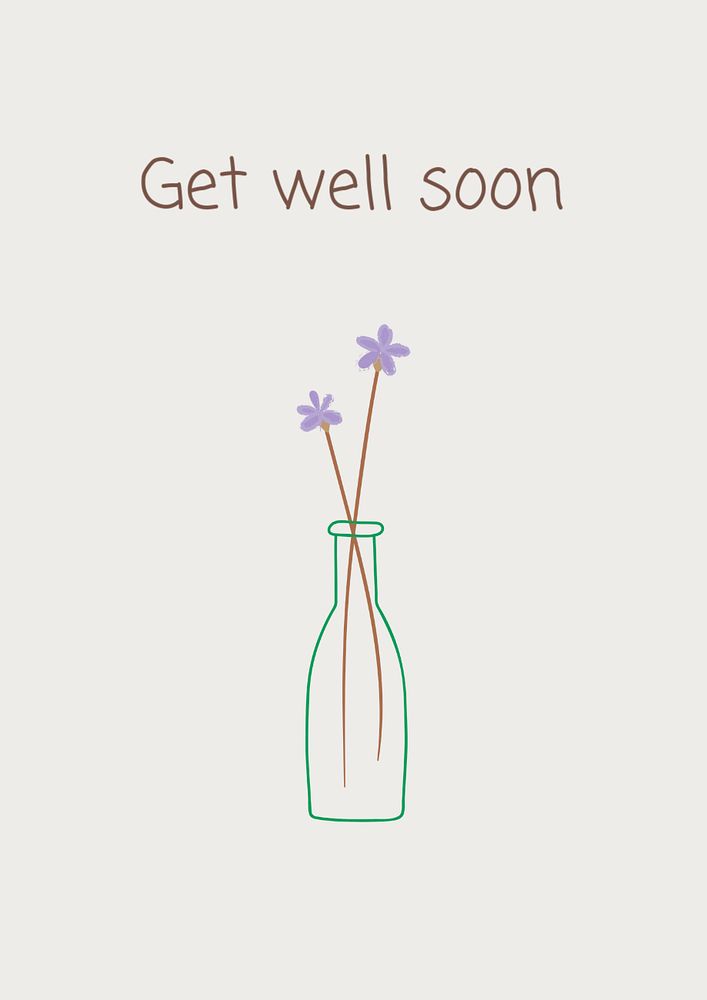 Get well soon poster template, editable text & design