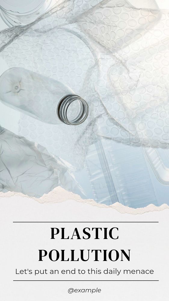 Plastic pollution Facebook story template, editable design