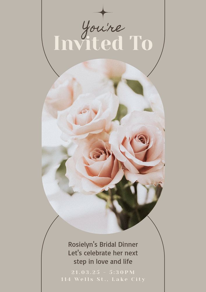 Bridal dinner poster template, editable text and design