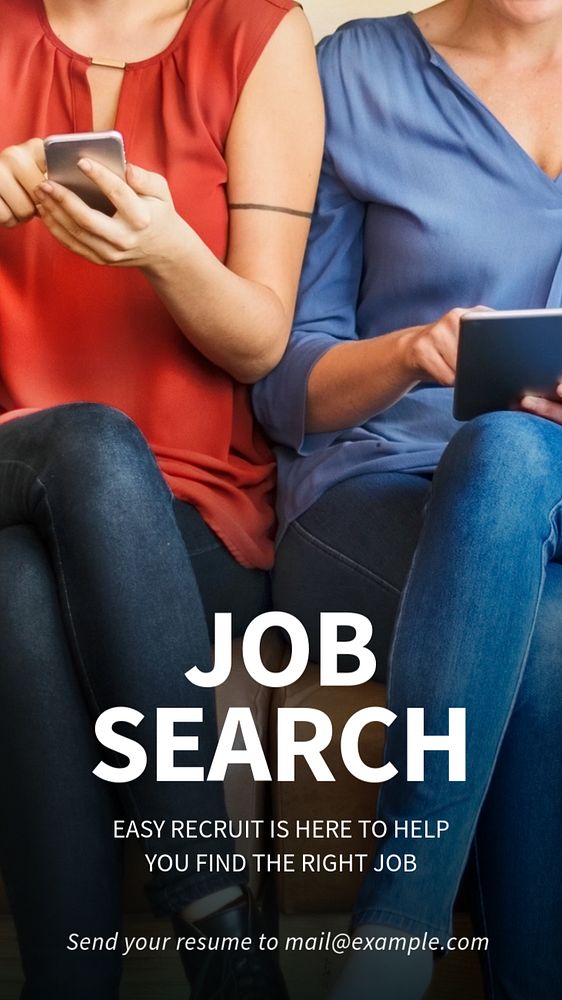 Job search Instagram story template, editable text