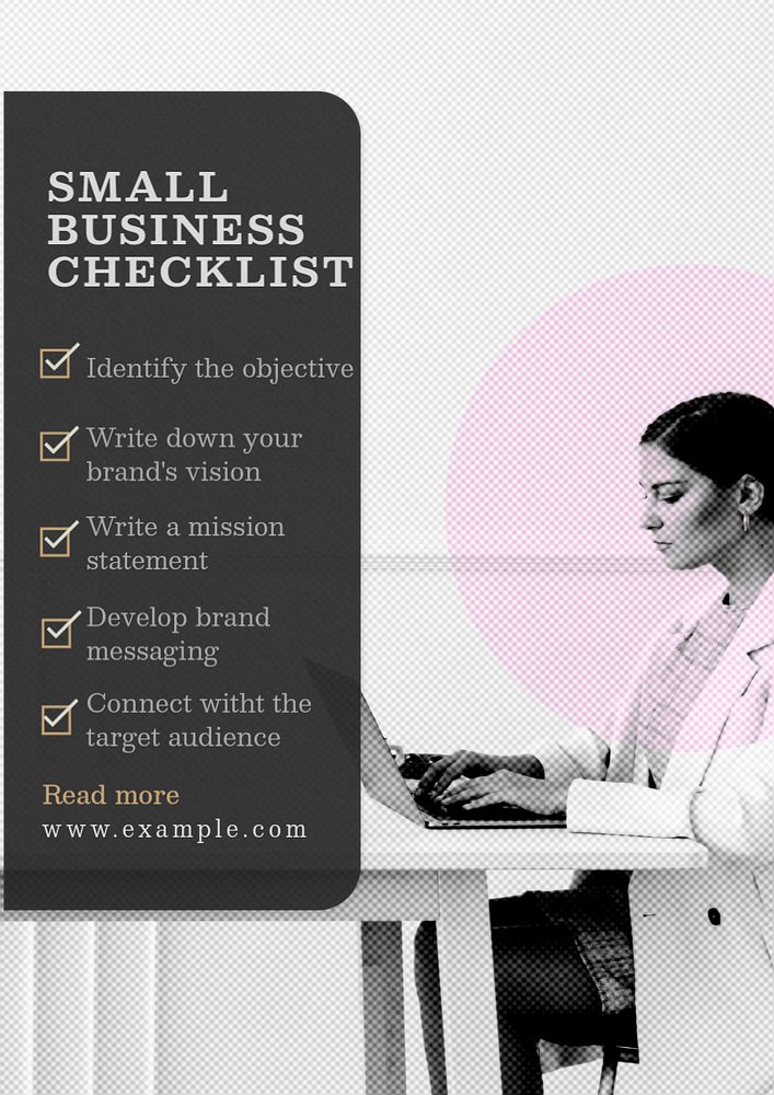 Small business poster template, editable text and design