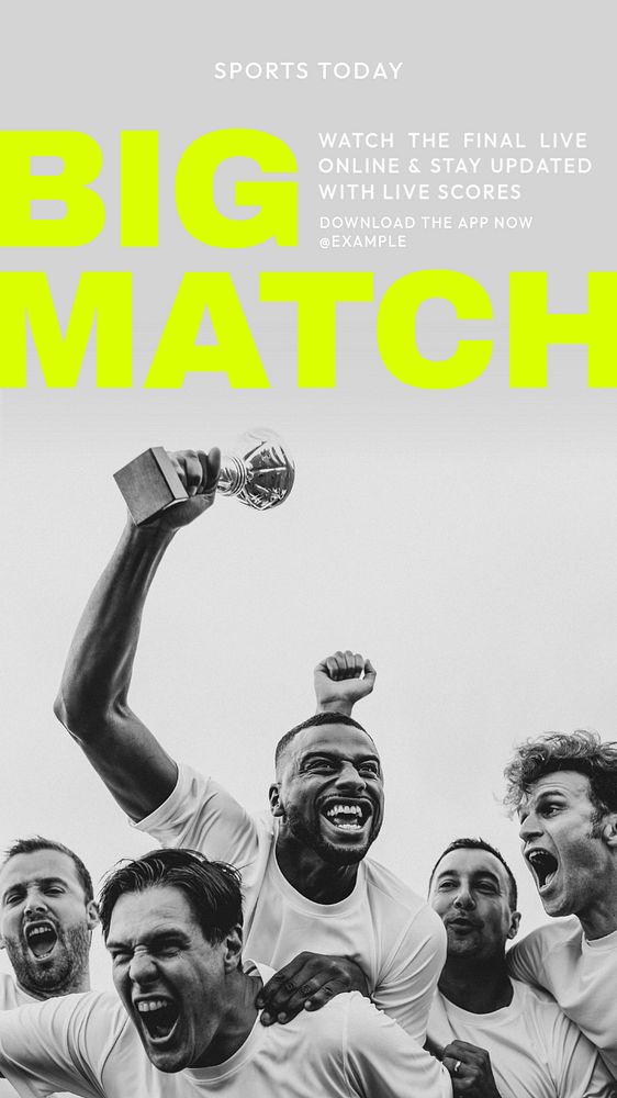 Live big match Instagram story template, editable text