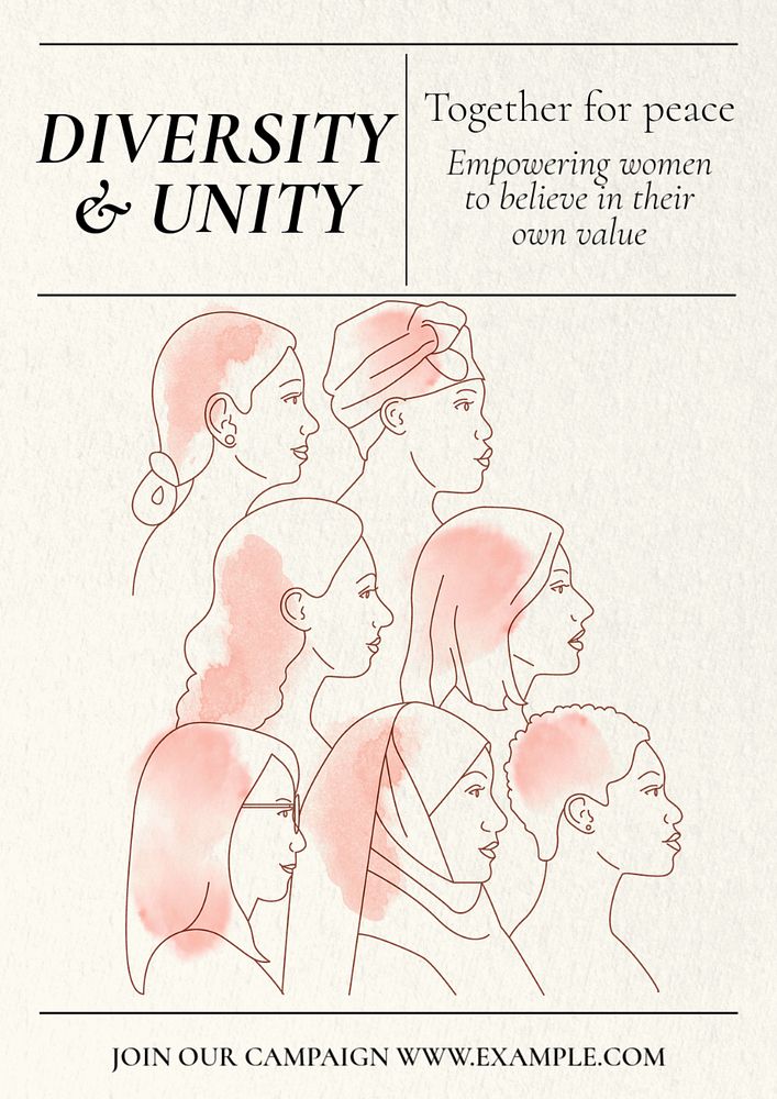 Diversity & unity  poster template, editable text and design