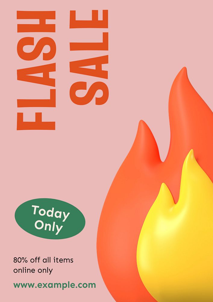 Flash sale  poster template, editable text and design