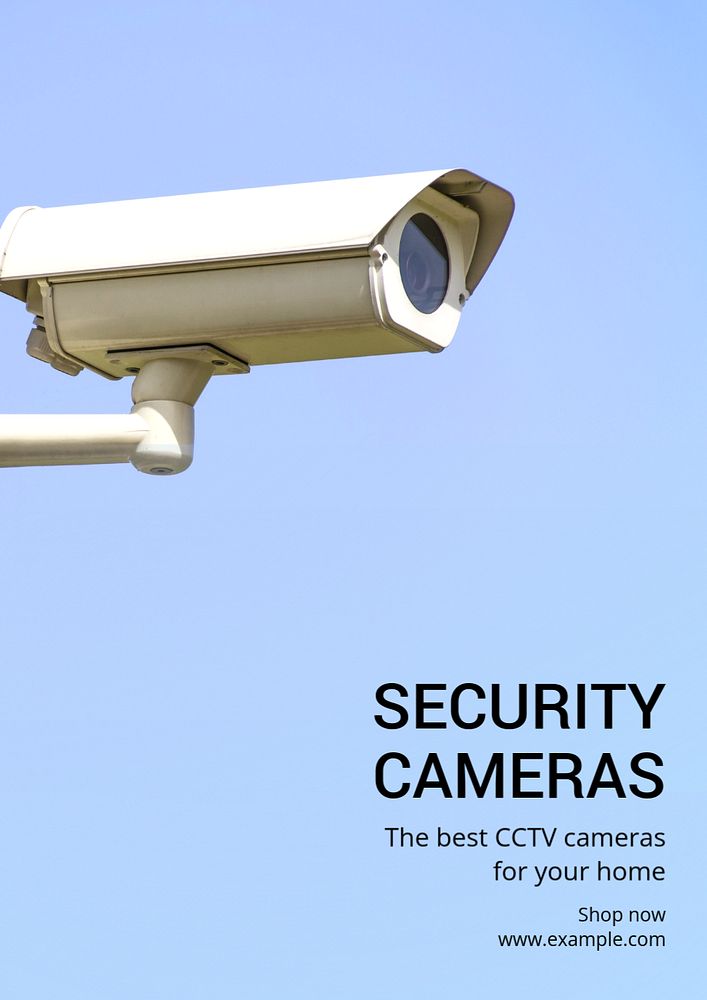 Security cameras poster template, editable text and design