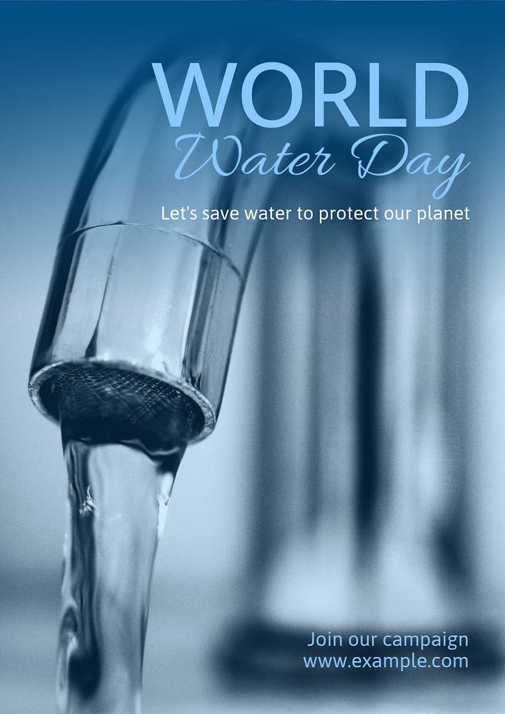 World water day poster template, editable text and design