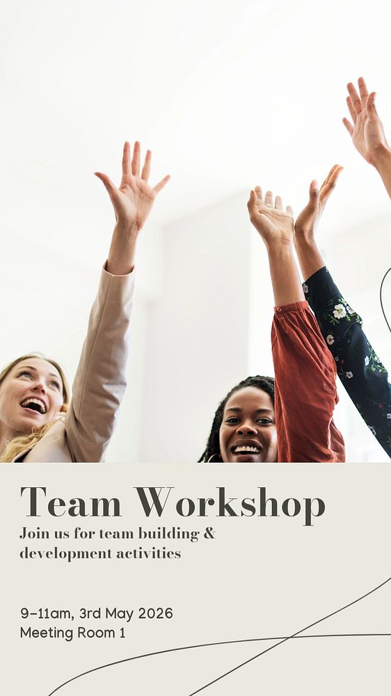 Team workshop Instagram story template, editable text