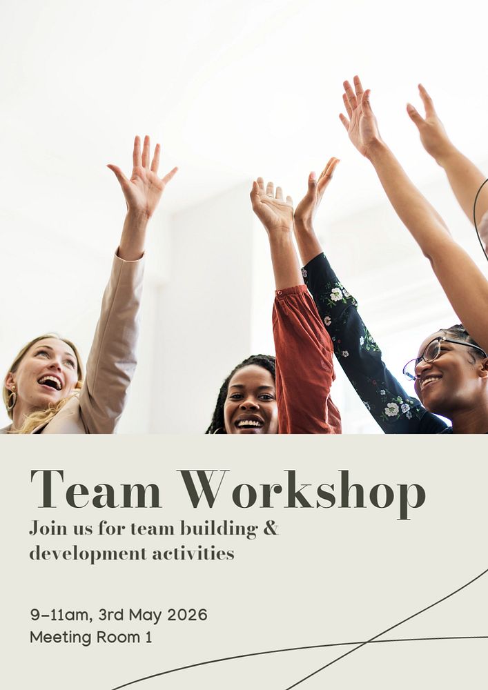 Team workshop poster template, editable text and design