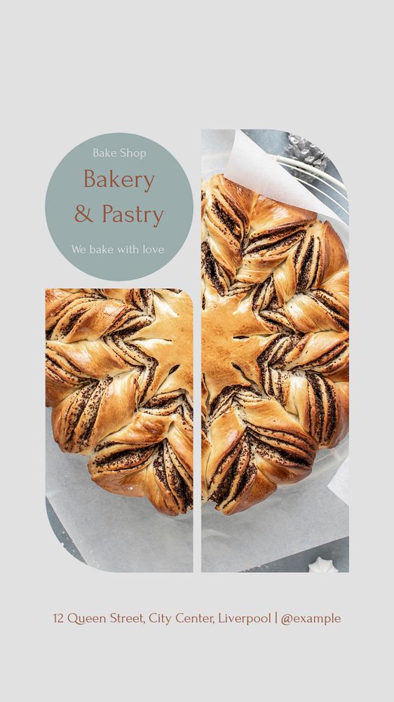 Bakery & pastry Facebook story template, editable design