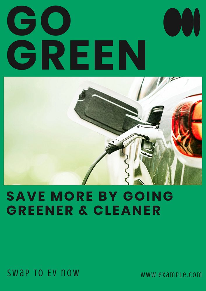 Go green poster template, editable text and design