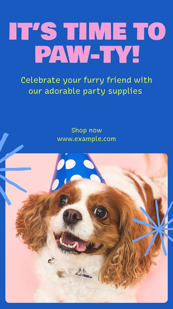 Dog birthday social story template, editable Instagram design 