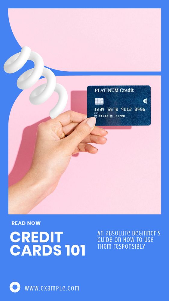 Credit card guide Facebook story template, editable design