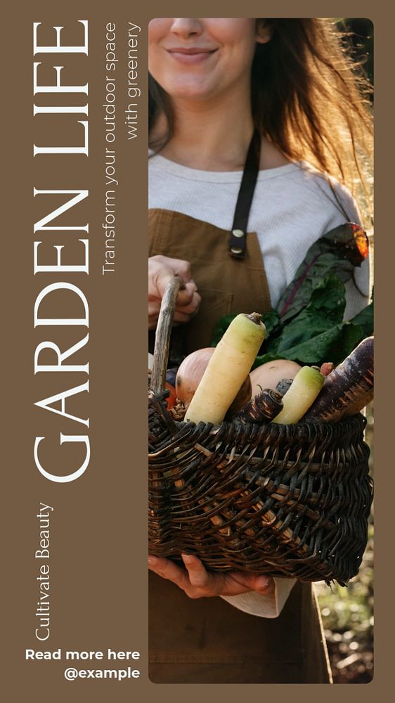 Garden Facebook story template, editable design