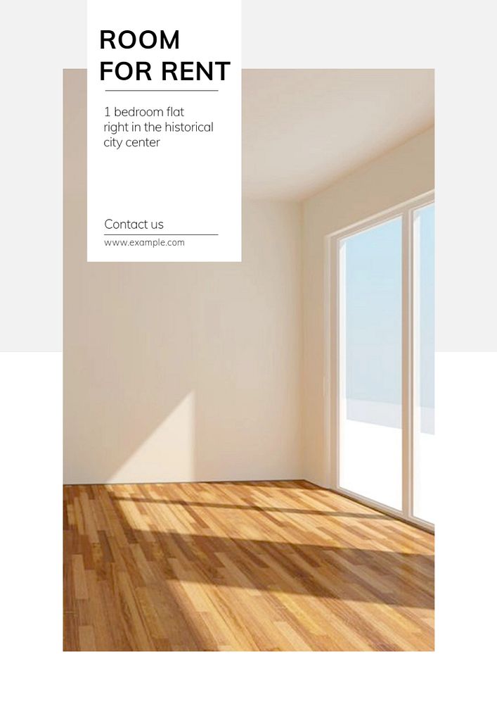 Room for rent  poster template, editable text and design