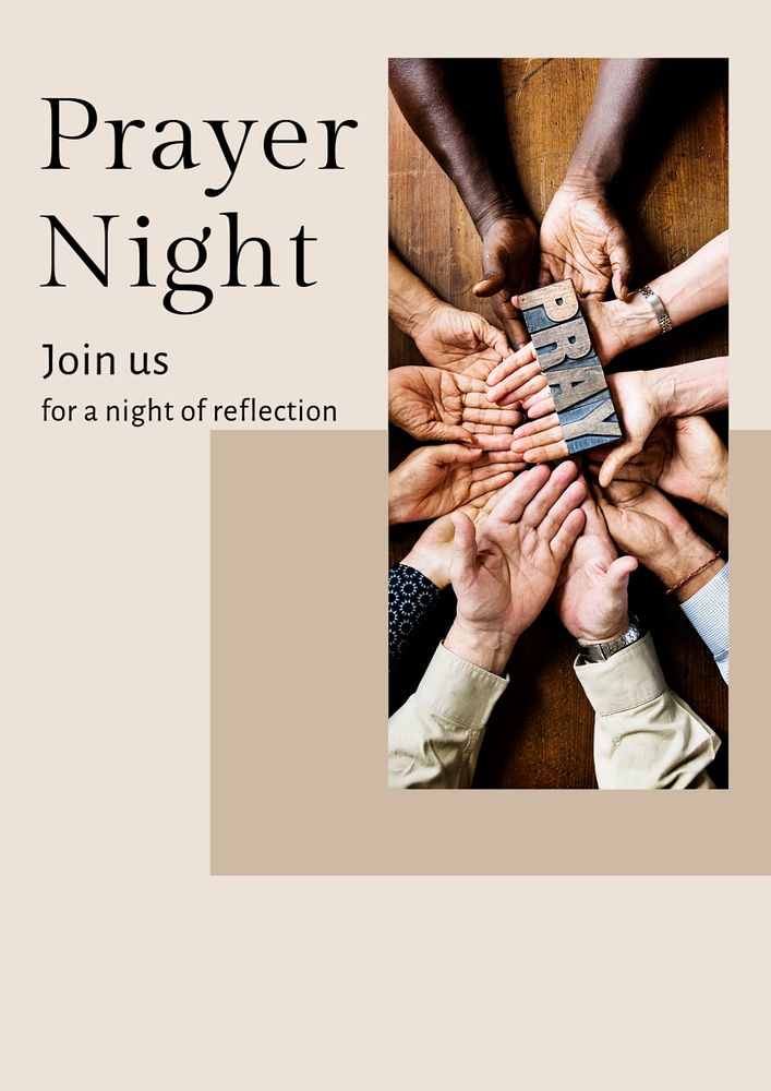 Prayer night poster template, editable text and design