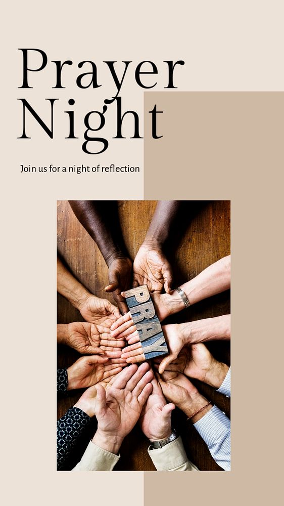 Prayer night Instagram story template, editable text