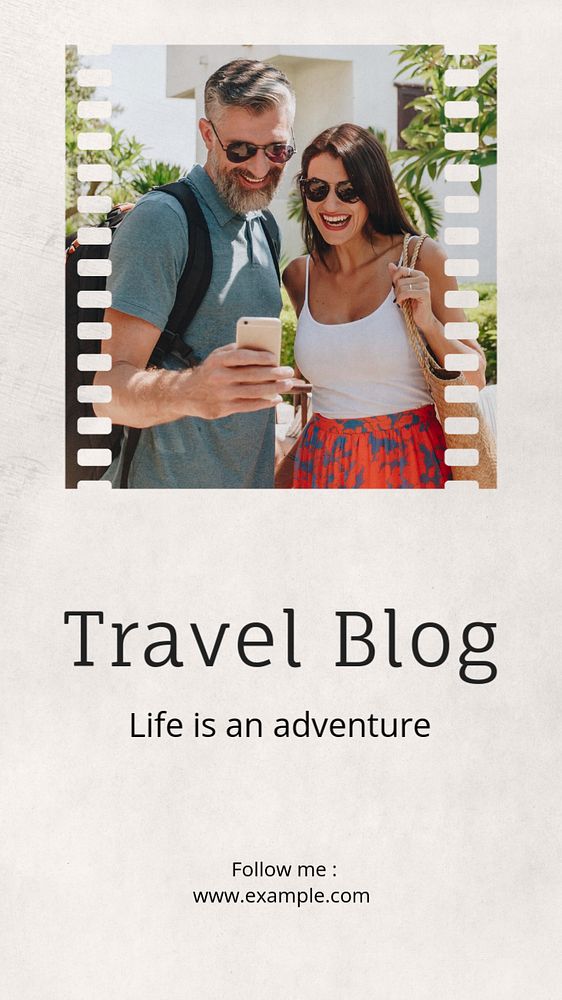 Travel blog social story template, editable Instagram design 