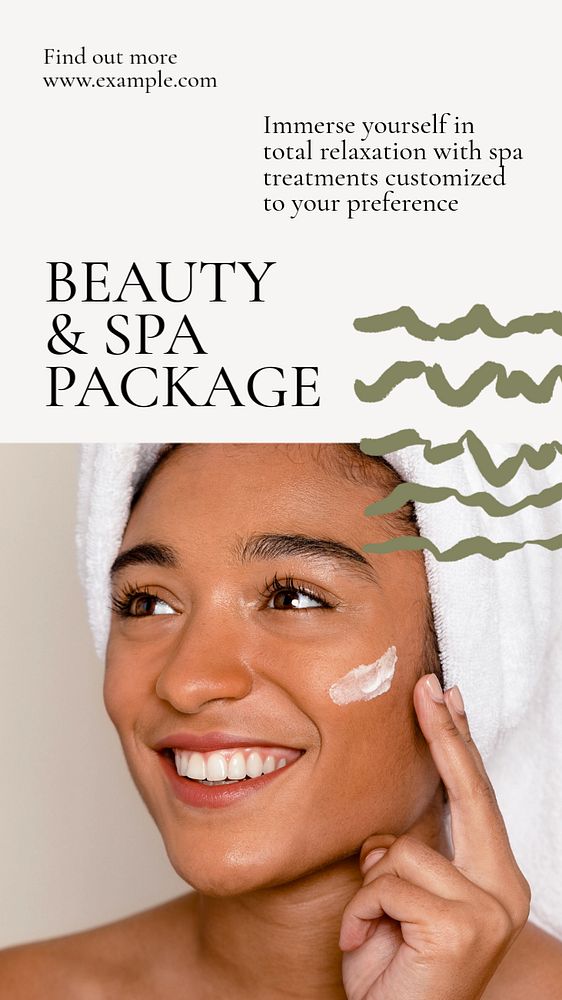 Beauty spa package  Instagram story template, editable text