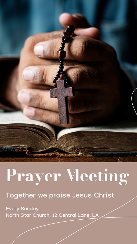 Prayer meeting Facebook story template, editable design