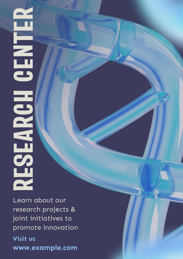 Research center  poster template, editable text and design