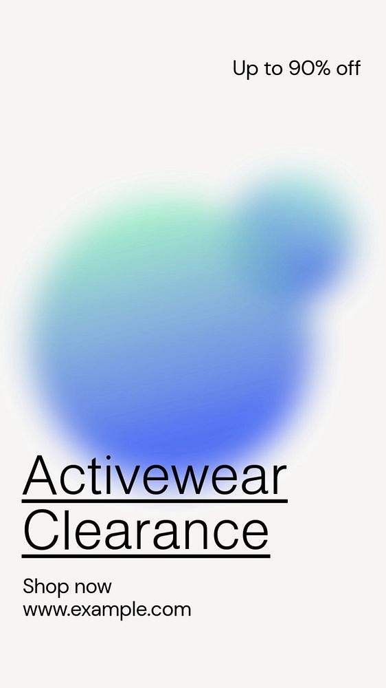 Activewear clearance sale Instagram story template, editable text