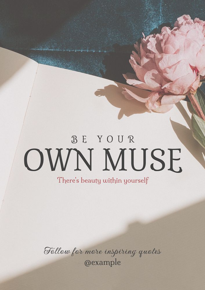 Be your own muse poster template, editable text and design