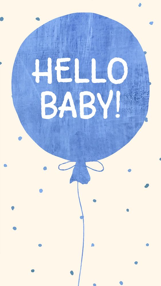 Hello baby Instagram story template, editable text