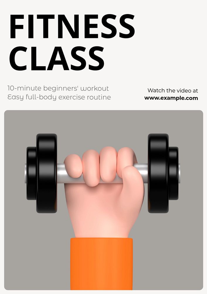 Fitness class  poster template, editable text and design