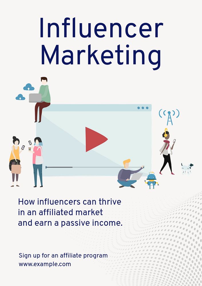 Influencer marketing  poster template, editable text and design