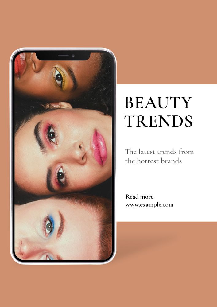 Beauty trends poster template, editable text and design