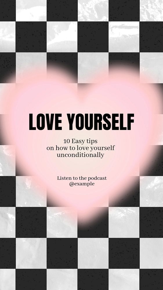 Love yourself Instagram story template, editable text