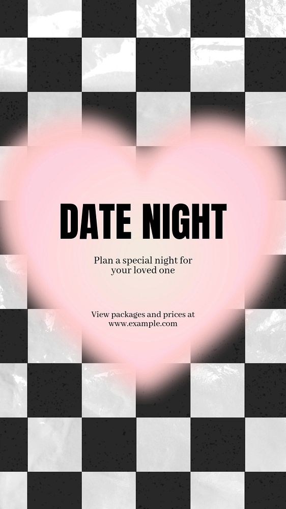 Date night Instagram story template, editable text