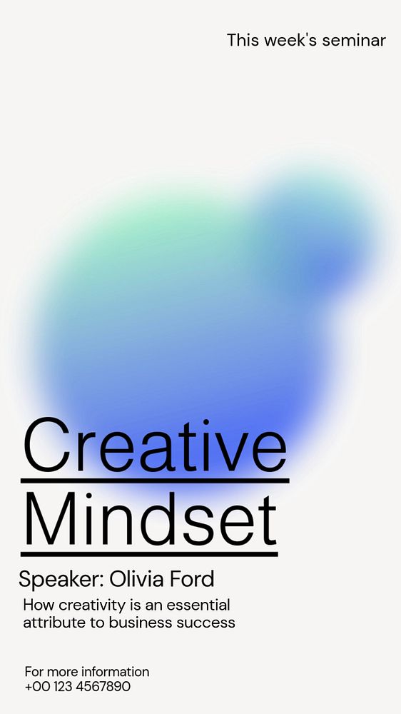 Creative mindset seminar Instagram story template, editable text