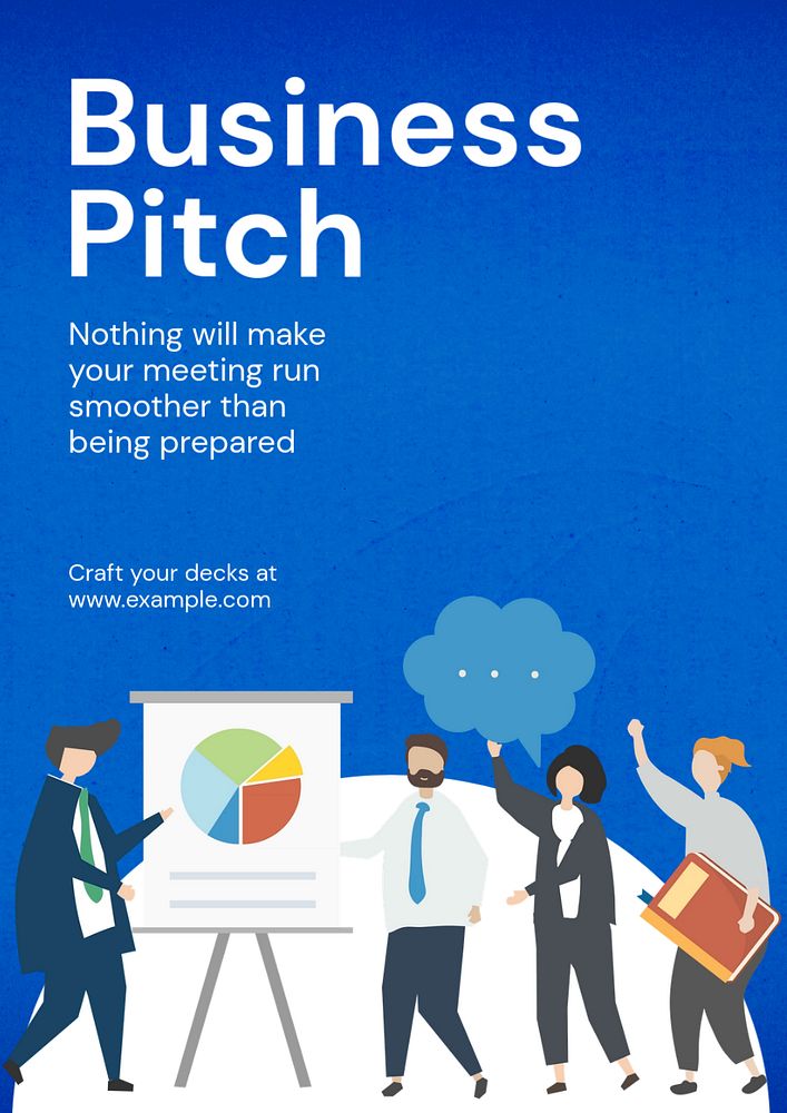 Business pitch  poster template, editable text and design