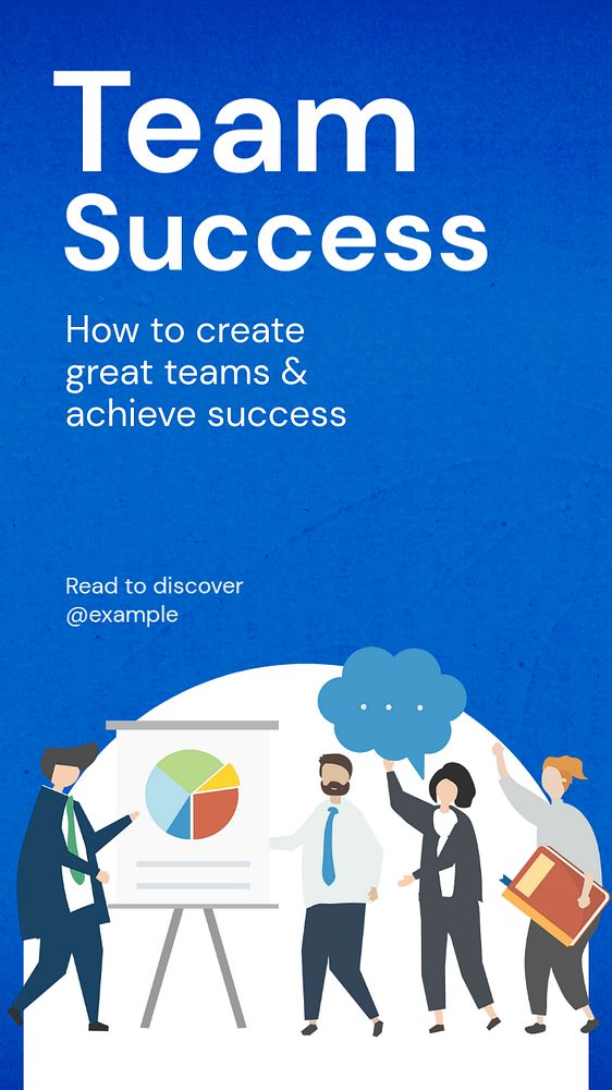 Team success  Instagram story template, editable text